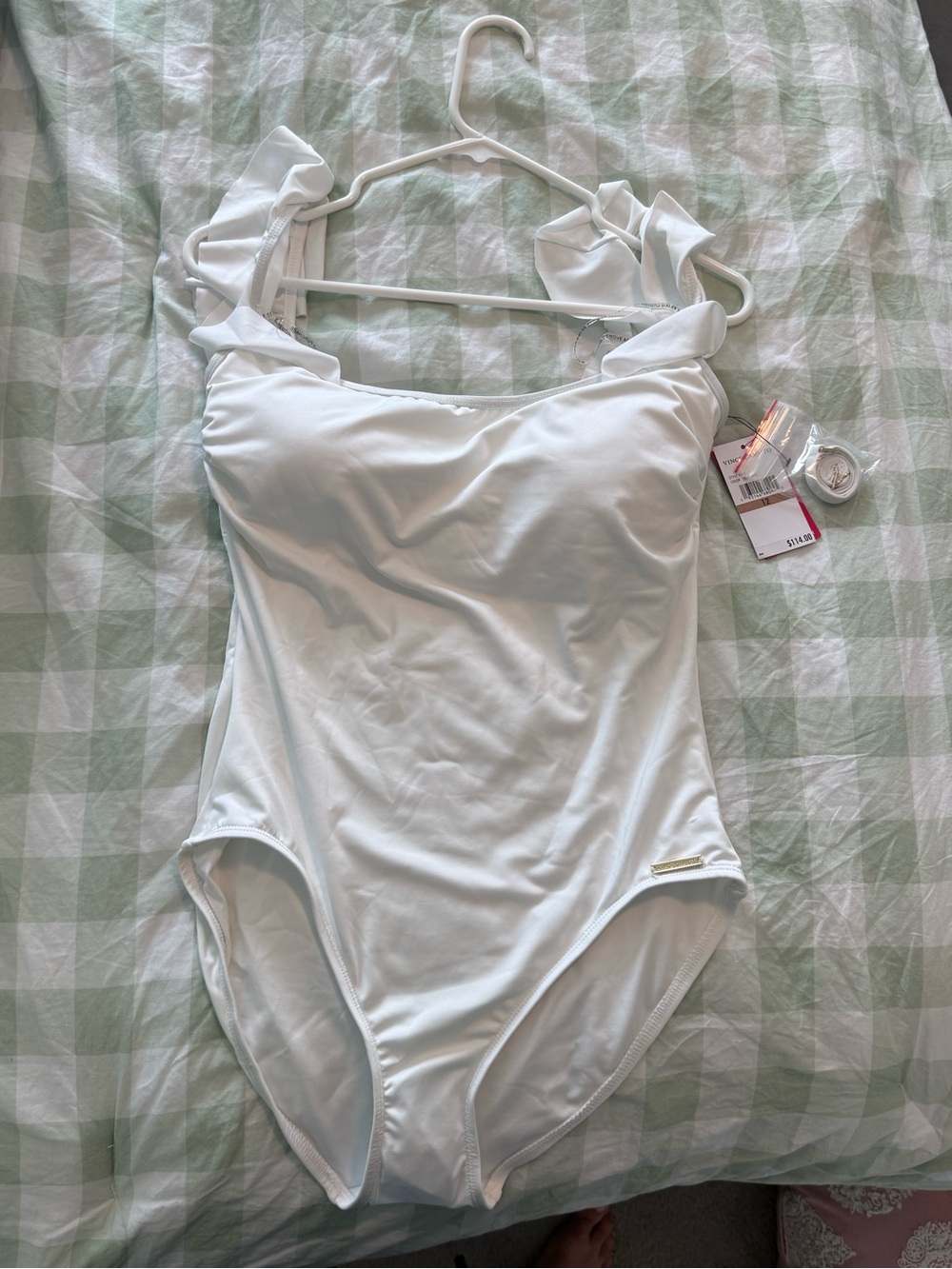 Vince Camuto White One-Piece Swimsuit | NWT | Bridal Honeymoon Bachelorette 12